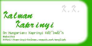 kalman kaprinyi business card